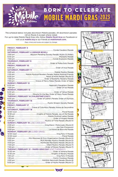 mardi gras mobile schedule 2023